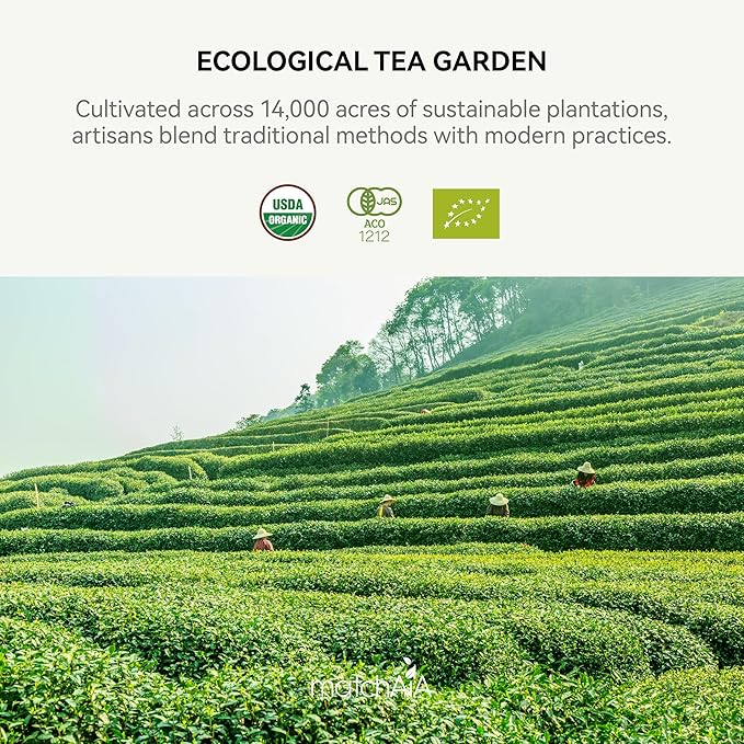 MatchAiA Organic Ceremonial Matcha Green Tea Powder - Premium Ceremonial Grade, First Spring Harvest, USDA Certified, 100% Pure - Sugar Free, Gluten Free (60g / 2.1oz Tin)