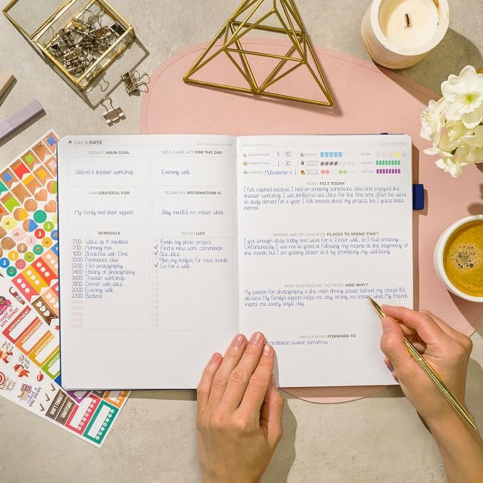 Clever Fox Self-Care Journal – Wellness & Daily Reflection Notebook – Mental Health & Personal Development – Self-Care, Meditation & Mood Journal for Women & Men – Large (Mystic Blue)