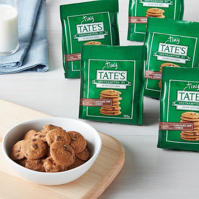 Tate's Bake Shop Tiny Chocolate Chip Cookies, Limited Edition Halloween Cookies, 2 Boxes (24 Total Snack Packs)