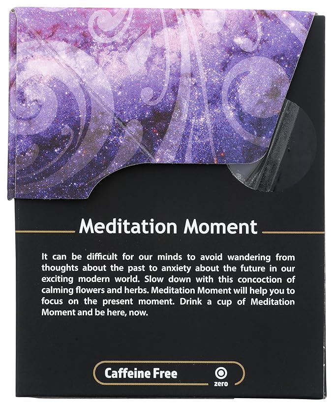 Buddha Teas - Organic Meditation Moment Tea - Herbal Tea - For Health & Wellbeing - With Antioxidants & Minerals - Clean Ingredients - Caffeine Free - OU Kosher & Non-GMO - 18 Tea Bags (Pack of 1)