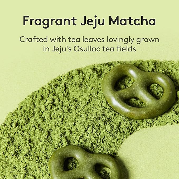 OSULLOC Matcha Pretzel (2.46 oz, 70g), Korean Matcha Flavored Snacks | Asian Snacks, Premium Tea Snacks from Jeju island