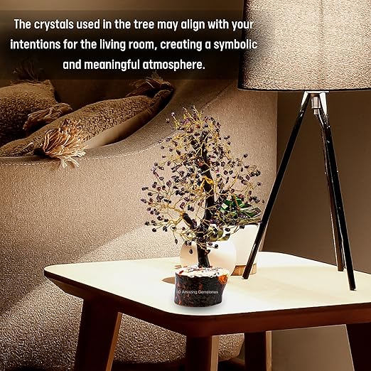 Amazing Gemstone Crystals and Healing Stones Birthday Gifts for Women - Garnet Crystal Tree of Life Home Decor Stocking Stuffers, Bookshelf, Room, Meditation Gift for Mom Dad, Unique Birthday Gifts