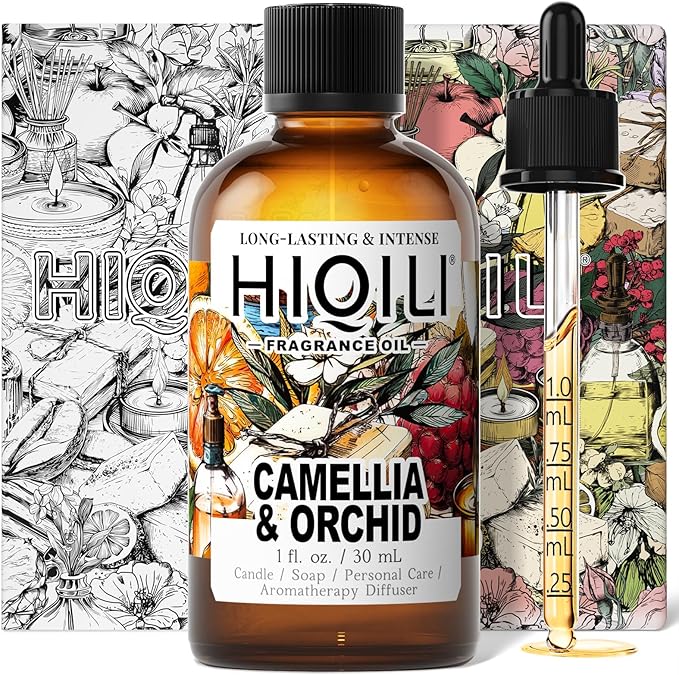 HIQILI Camellia and Orchid Fragrance Oil for Candle, Soap and Perfume Making, Add to Shampoo & Body Lotion, Floral Scents- 1 Fl Oz