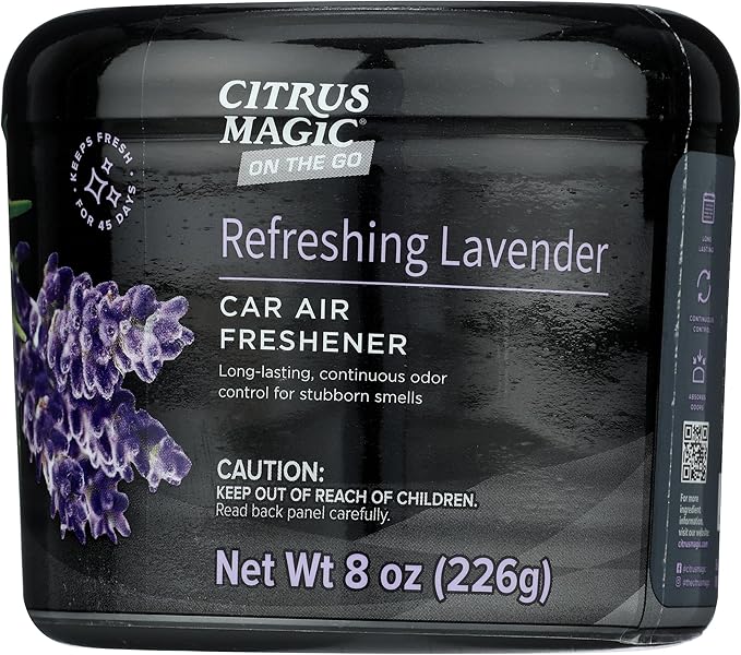 Citrus Magic On The Go Odor Absorbing Solid Car Air Freshener, Refreshing Lavender, 8-Ounce, Pack of 1