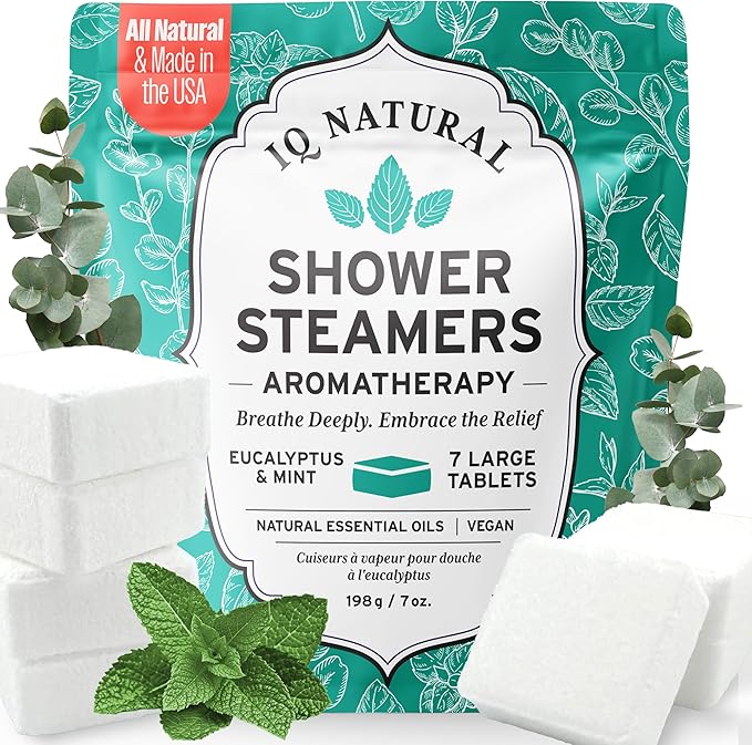 Eucalyptus Shower Steamers Aromatherapy for Women- USA Made - Shower Bombs Aromatherapy for Women, Vapor Shower Tablets, Menthol Shower Scent Steamers Cold and Flu, Organic Shower Steamer