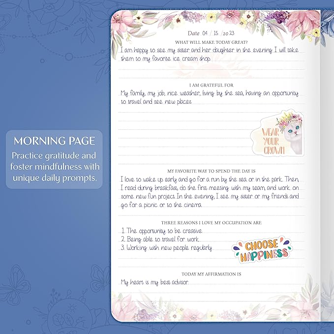 Legend Gratitude Journal – Guided Daily Journal to Foster Positivity & Happiness – Grateful Notebook to Write In – Inspirational Affirmation & Thankful Notebook – Hardcover (Mystic Blue)