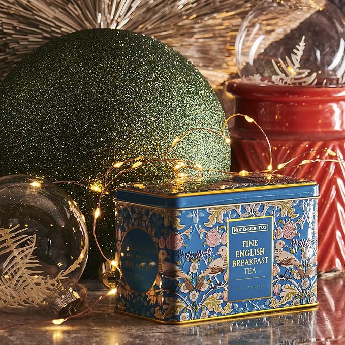 New English Teas Song Thrush & Berries Tea Tin with 40 English Breakfast Teabags