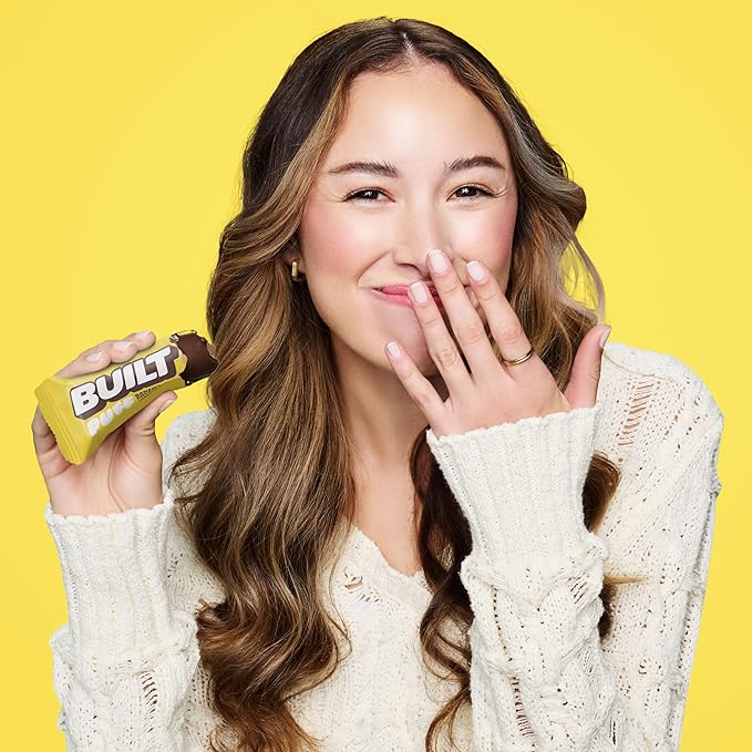 Built Bar, Puff Protein Bars, Banana Cream Pie Puff, 17g Protein Snacks, On-The-Go Bars, Only 140 Calories, 6g Sugar, Collagen, Gluten Free, 12 Count