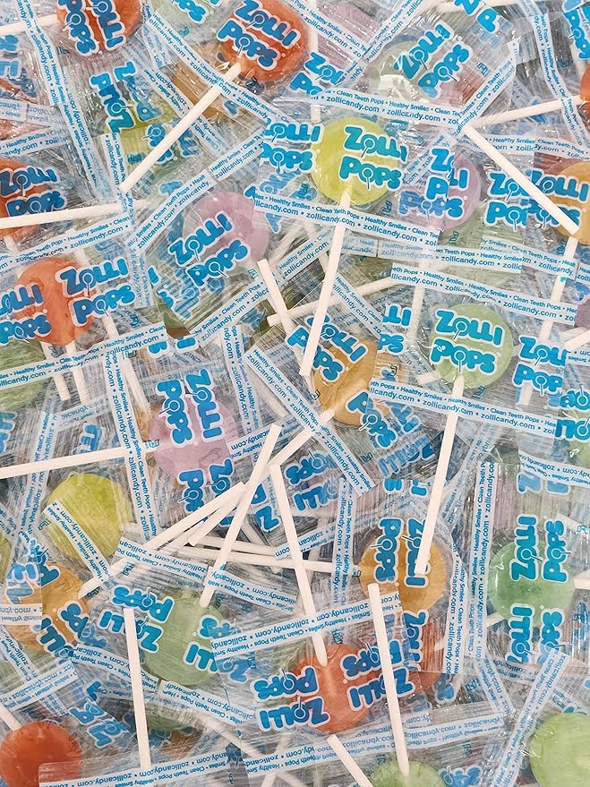 Zollipops Clean Teeth Pops Sugar Free Candy with Xylitol, Dye-Free Lollipops - Keto & Diabetic-Friendly, Dentist-Approved Treats for Kids (Tropical Fruit 17.64 lb)