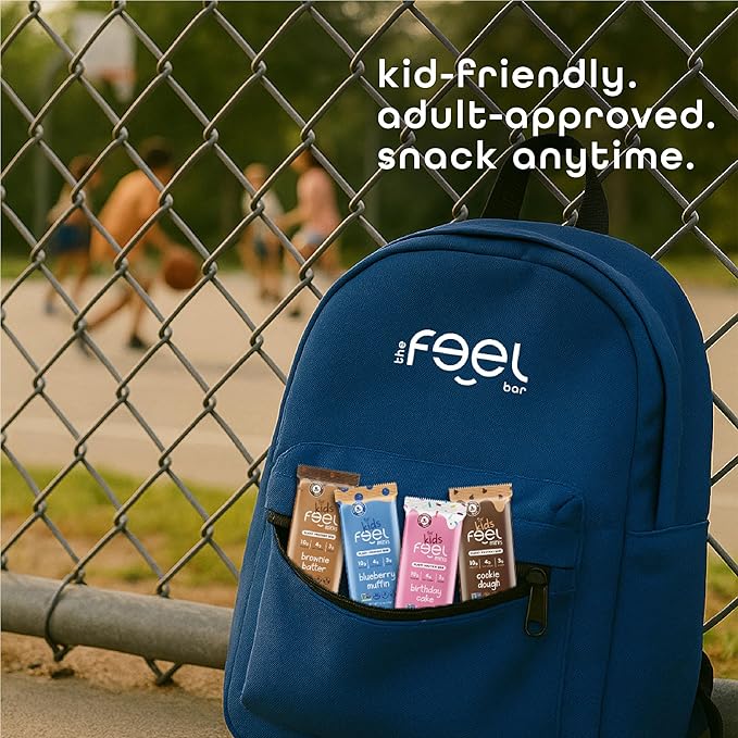 Feel Bar Minis – Kids Protein Bars | Brownie Batter – 12 Pack | 10g Plant Protein | 100 Calories | No Added Sugar | + Daily Veggies | Gluten Free, No Nuts, No Soy, No Dairy, No Grains