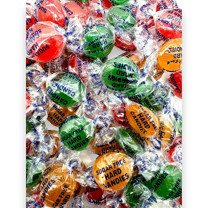 Sugar Free Assorted Fruit Flavors Gourmet Hard Candy-Keto Friendly- Premium Quality 1.5 lbs, Delicious Taste Individually Wrapped Fruit Flavors Hard Candy-Ideal Diabetic & Gluten Free(24 oz)