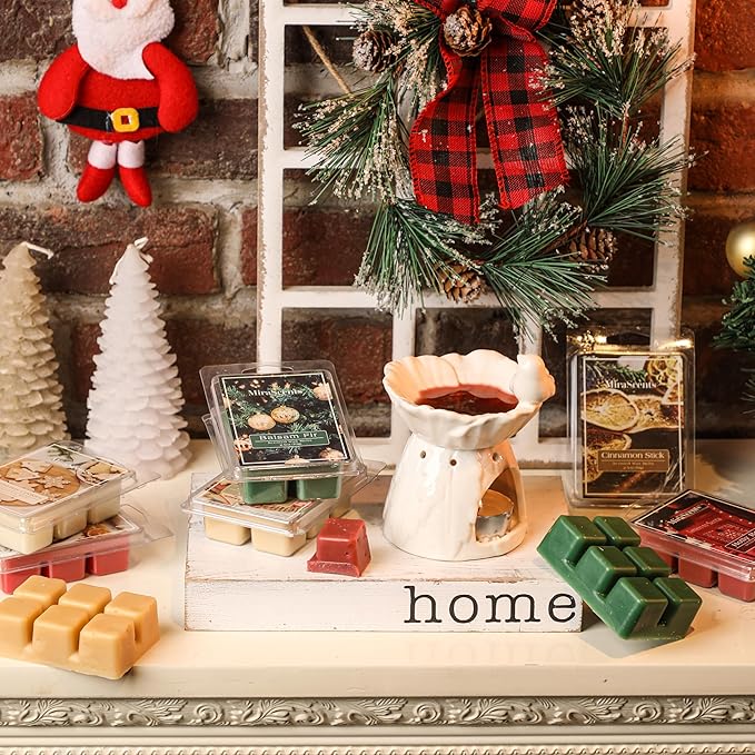 Christmas Scented Wax Melts, Winter Wax Melts, Mix Scented Long Lasting Scented Wax Melt, Nature Soy Wax Cubes for Wax Warmer, Candle Melts Decor Gift, 2.5 oz (6 Pack)