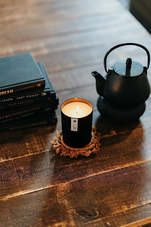 Calyan Wax Co. Soy Wax Candle, Home + Holiday Scented Candle, 75 Hour Burn Time, Aromatherapy Soy Candles, Non Toxic & Vegan Soy Wax, Black Tumbler Scented Candles, 10.2oz