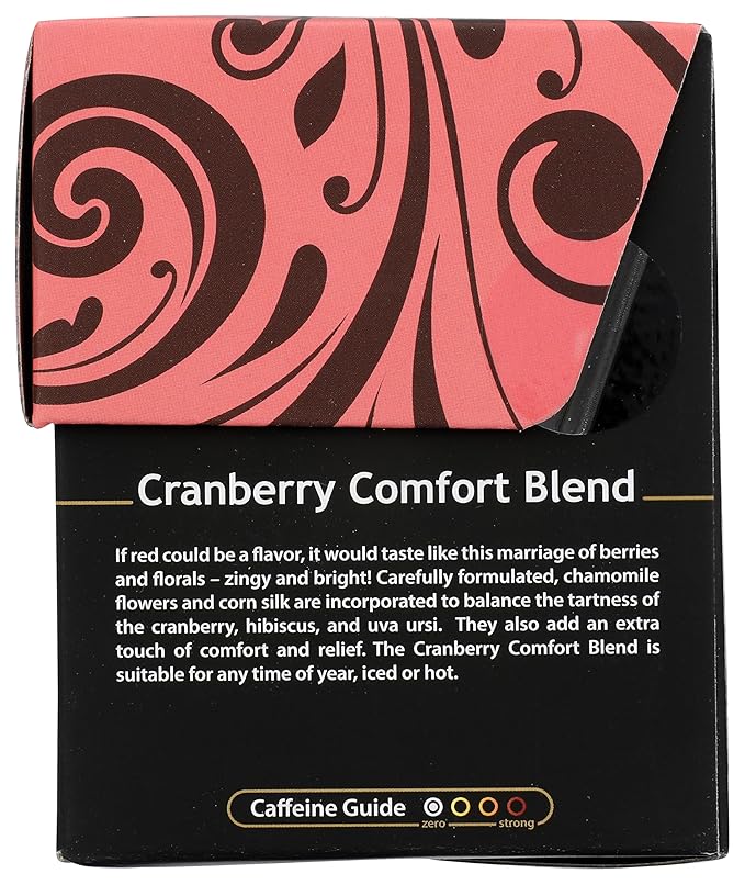 Buddha Teas - Organic Cranberry Comfort Blend - Herbal Tea - For Health & Wellbeing - With Antioxidants & Minerals - Clean Ingredients - Caffeine Free - OU Kosher & Non-GMO - 18 Tea Bags (Pack of 1)