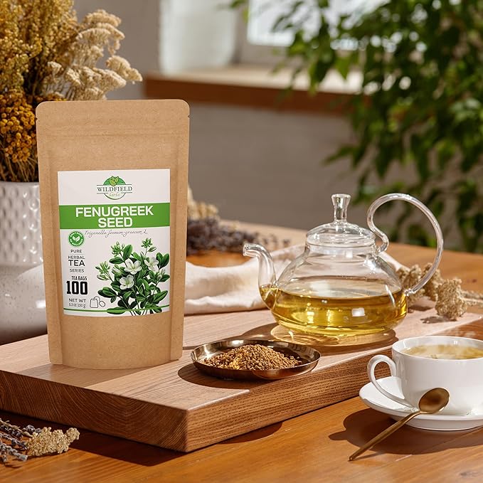 100 Bags Dried Fenugreek Herb Tea (Trigonella Foenum-Graecum) - 100 Count 1.5g Tea Bags Fenugreek Semillas De Fenogreco