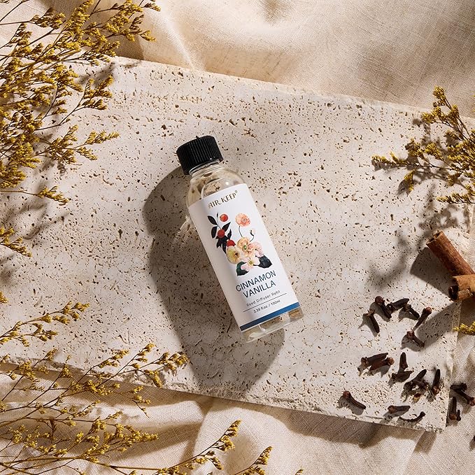 Airkeep Reed Diffuser Oil Refill/Cinnamon Vanilla/3.38oz(100ml/1 Pack/Scented Oil Refill for Reed Diffuser Home Fragrance for Bedroom, Bathroom Office Home Decor