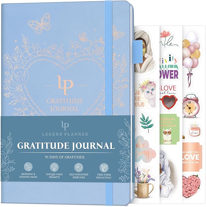 Legend Gratitude Journal – Guided Daily Journal to Foster Positivity & Happiness – Grateful Notebook to Write In – Inspirational Affirmation & Thankful Notebook – Hardcover (Periwinkle)