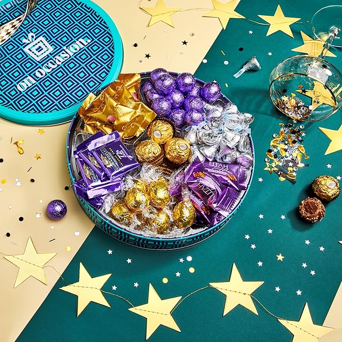 On Occasion Gourmet Chocolate Gift Box – Milk and Dark Chocolate Variety Pack – Individually Wrapped Sweets – Luxury Dessert Treats (50 Pieces)