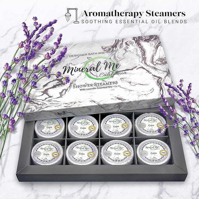 Shower Steamers Aromatherapy - Lavender Shower Steamers with Organic Essential Oils for Vaporizing Steam Spa, Relaxation, Vapor Shower Tablet, Shower Melts- Selfcare Gifts for Her/Him, Birthday Gift