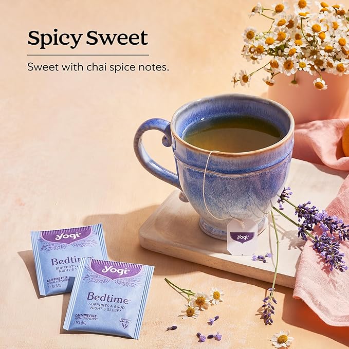 Yogi Tea Bedtime Tea - 16 Tea Bags per Pack (4 Packs) - Chamomile & Passionflower Herbal Tea Blend - Tea to Support a Good Night's Sleep - Includes Lavender, Licorice Root, Spearmint & Cardamom