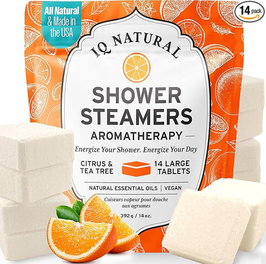 Citrus Shower Steamers Aromatherapy for Women- USA Made - Shower Bombs Aromatherapy for Women, Vapor Shower Tablets, Menthol Shower Scent Steamers Cold and Flu, Organic Shower Steamer