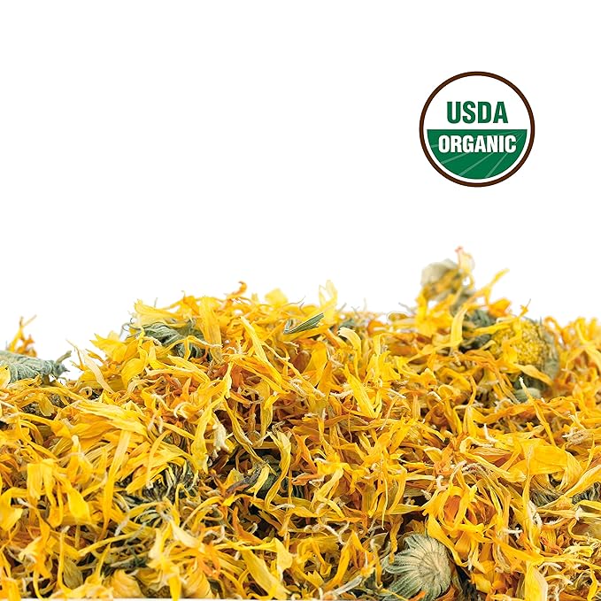 Calendula Tea 1LB (16Oz) 100% CERTIFIED Organic Whole Flower Herbal Tea (Calendula Officinalis), Caffeine Free in 1 lbs. Bulk Resealable BPA-free Bags from U.S. Wellness