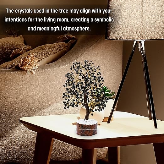 Amazing Gemstone Crystals and Healing Stones Birthday Gifts for Women - Black Tourmaline Crystal Tree of Life Home Decor Stocking Stuffers, Bookshelf, Room, Meditation Gift Unique Birthday Gifts
