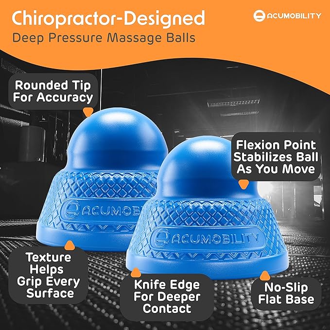 Acumobility Massage Ball Roller 2 Pack - Trigger Point - Massage Balls Massage Roller Ball - Foot Massage Ball - Physical Therapy Ball (Deep Pressure)