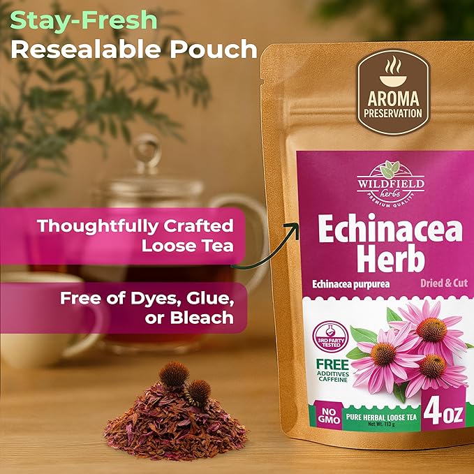 4 oz. Dried Echinacea Herb Herbal Tea (Echinacea purpure) - 113g Equinácea Herb Tea