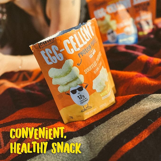 Todd's Better Snacks Egg-Cellent Protein Puffs, White Cheddar – 12g Protein, Gluten-Free, Paleo-Friendly, Baked, GLP-1 Compliant – Healthy Snack, Made with Egg Whites – 1.2 Oz (Pack of 10)