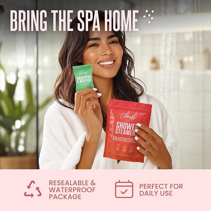 Cleverfy Shower Steamers Aromatherapy – Stocking Stuffers for Women, Teens and Wife – Christmas Gifts for Women and Teen Girls – White Elephant Gifts for Adults – 18 Tablets