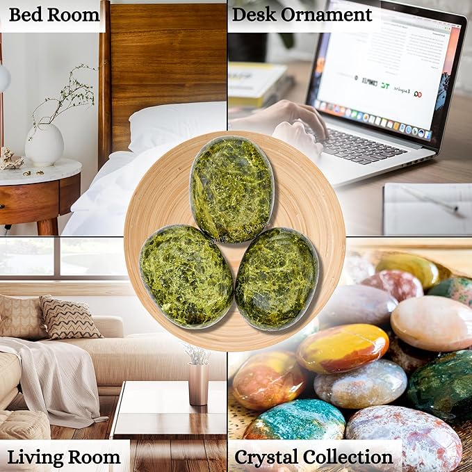 Amazing Gemstone Green Tourmaline in Matrix Crystals and Healing Stones - Large Palm Stone Crystals Piedra - Crystal for Good Luck,Positivity,Meditation - Unique Stocking Stuffers and Birthday Gifts