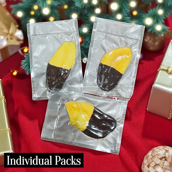 Mango Slices Dipped in Dark Chocolate Dringo Yeses – Premium Dried Mango Snack, Non-GMO, Vegan, Kosher, All-Natural, No Additives, 10.58 oz (300g) Resealable Bag (1 Pack)