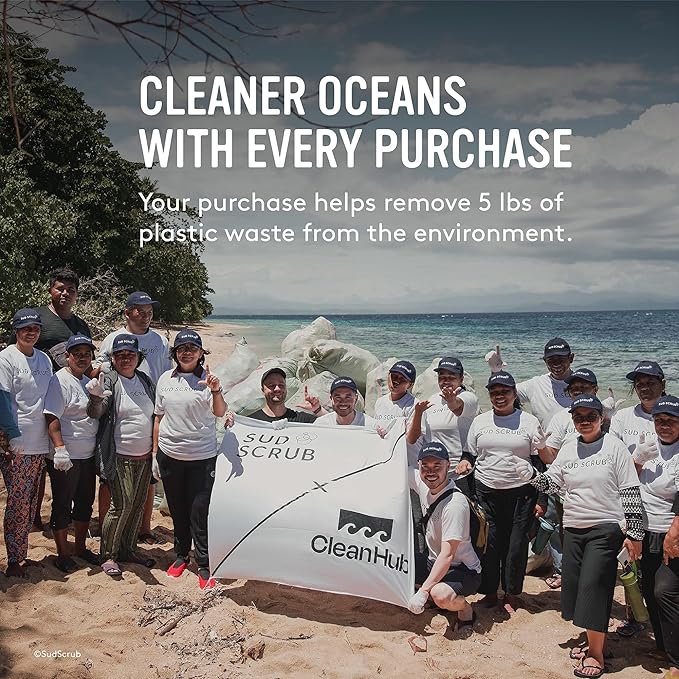 Sud Scrub® Antimicrobial Silicone Body Scrubber, Exfoliating Body Scrubber for Sensitive Skin, Eco Friendly Shower Scrubber for Body, Silicone Body Brush for Showering, Mint