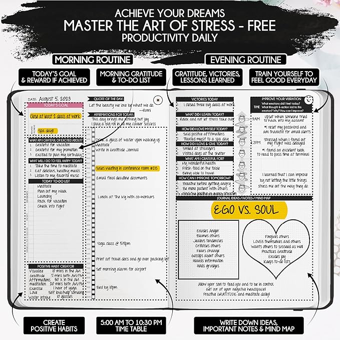 Law of Attraction Life & Goal Planner - A 90 Day Journey Creating Your Dream Life - Personal Gratitude Journal, Week Success Planner, Vision Board & Organizer + Planner Stickers, Undated