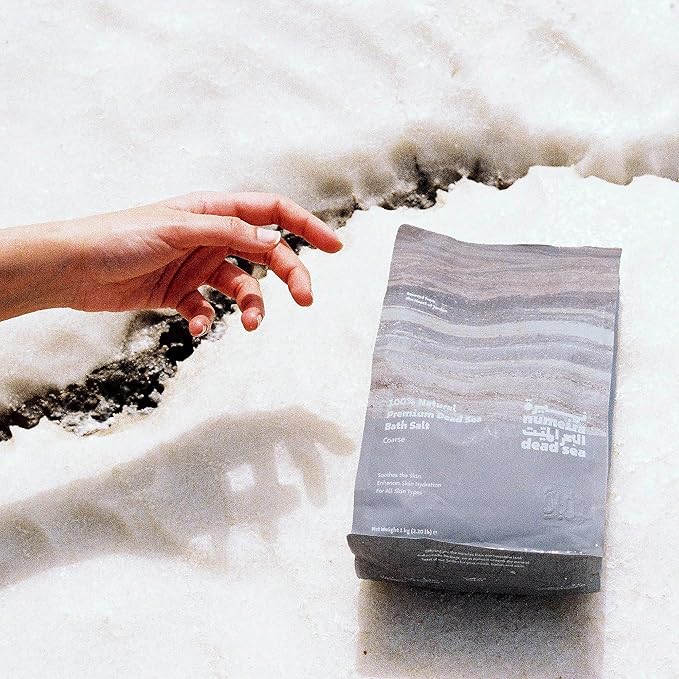 Dead Sea Salts for Soaking - Relaxing Salt Bath Soak for Body Rejuvenation - Natural Mineral Salts - Coarse Dead Sea Salt Bath Salts for Women & Men w/Rosemary Essential Oil (8.82 oz)