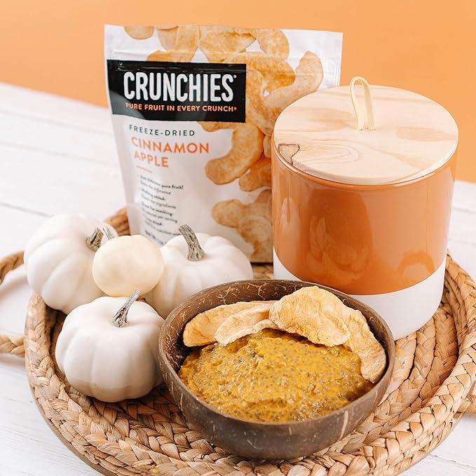 Crunchies Freeze-Dried Fruits, 100% All Natural Crispy Fruit, Non GMO and Kosher, Resealable Freeze Dried Fruit Snack Packs, Pack of 6 (Cinnamon Apple)