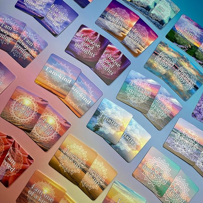 Positive Affirmations Memory Matching Game REMEMBER WHO YOU ARE, Therapy Games for School Counselors and Therapists, Positive Affirmation Cards Game for Adolescents, Teens and Adults