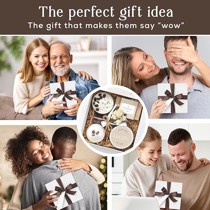 Coffee Spa Gift Baskets for Women – Scented Self Care Shower Essential - Elegant Kit for Mom, Wife, Sister, Friend - Body Bath Set - Aromatic Box for Occasions - Home Spa-Inspired