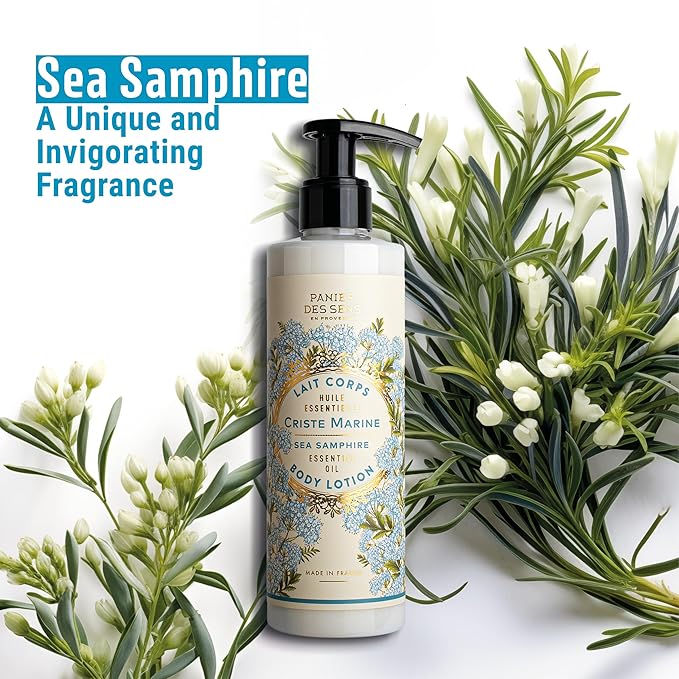 Panier des Sens β Sea Samphire Hand & Body Lotion for Dry Skin - Hydrating Body Cream for Women - Nourishing Fluid Body Moisturizer Shea Butter & Olive Oil 97% Natural Ingredients Body Care 8.45 Floz