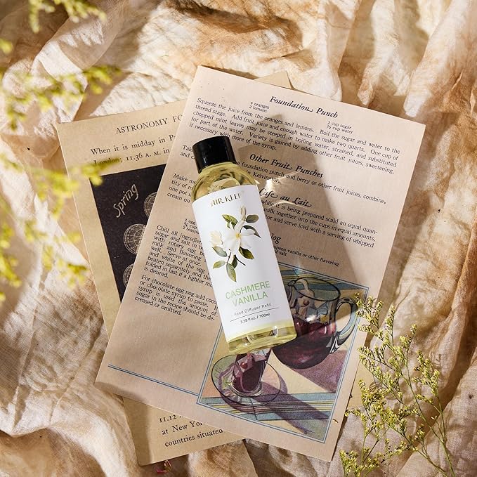 Airkeep Reed Diffuser Oil Refill/Cashmere Vanilla/3.38oz(100ml/1 Pack/Scented Oil Refill for Reed Diffuser Home Fragrance for Bedroom, Bathroom Office Home Decor