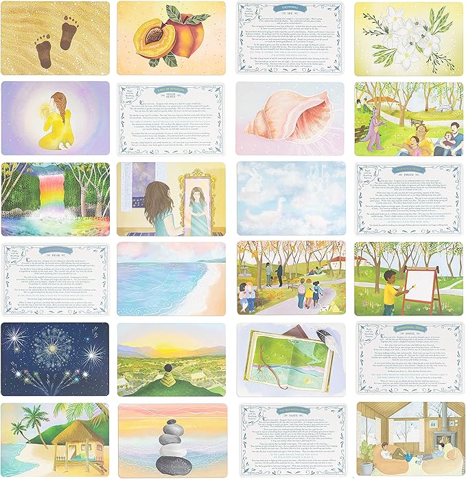 Imagine Meditation Kit for Kids - Award-Winning Mindfulness kit of XL Cards with Calming Guided Meditations for Empowerment, Focus and Relaxation. Great for Parents, Teachers and Therapists.