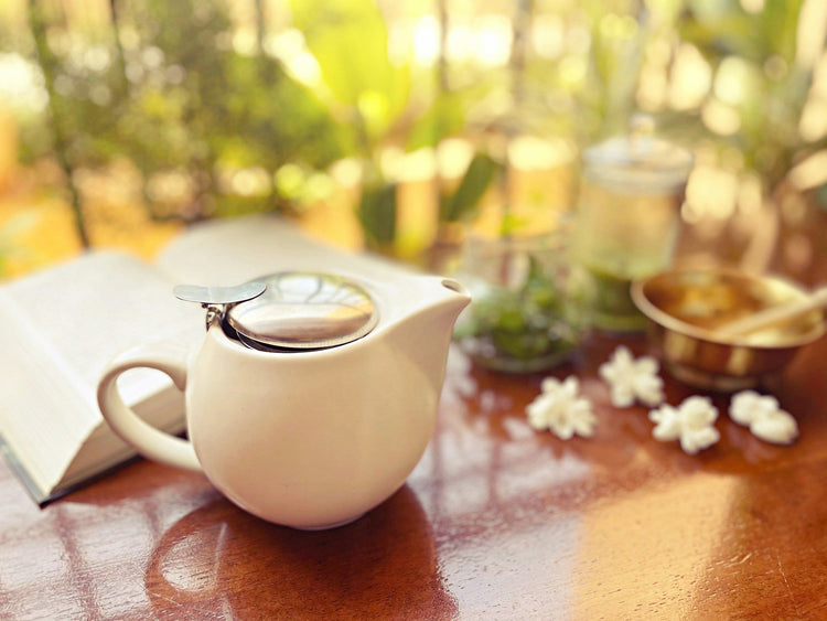 Berrion caffeine-free wellness teas, calm reading moment with herbal tea
