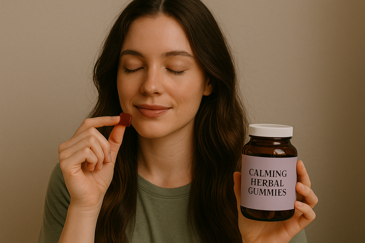 Berrion calming herbal gummies, soothing blend of herbs and gummies