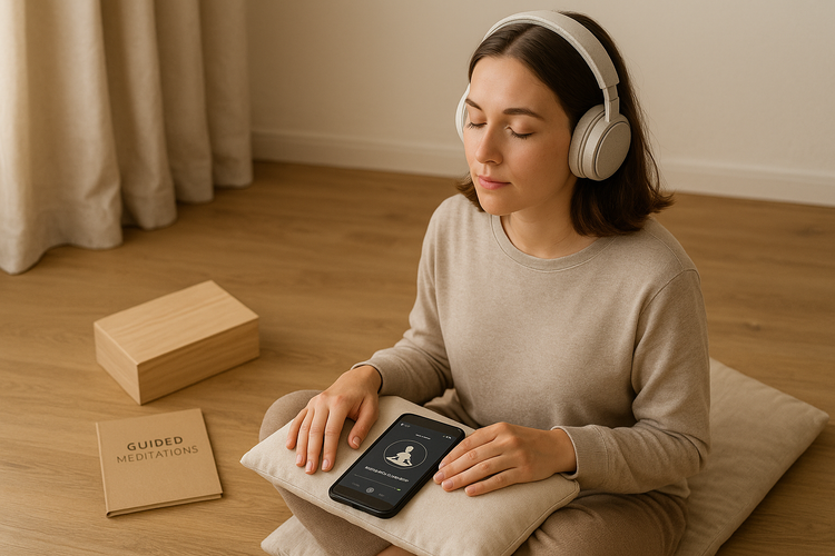 Berrion guided meditation kits, candlelit calm meditation setting