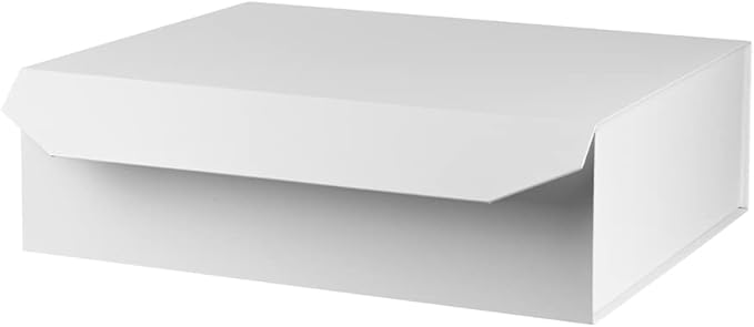 1 Pcs Matte White Extra Large Gift Box with Lid, 19x16x6 Inches, Hard Magnetic Giant Gift Boxes for Presents Clothes Robe Wedding Dress Sweater,Reusable Foldable Bridesmaid Proposal Box