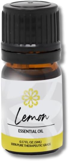 Essence Lemon Essential Oil – Pure & Therapeutic Grade – Perfect for Aromatherapy, Diffusers & Recharging Essence Nasal Diffuser Rings – Natural Stress & Mood Support (5mL)