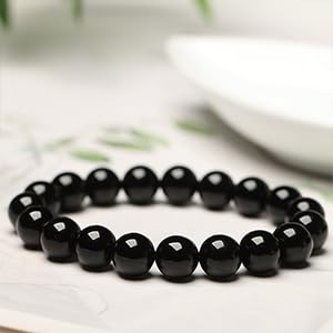 Black Tourmaline Bracelets Sets For Men Protection Bracelets For Women Chakra Feng Shui Stretchy Obsidian Agates 8mm Beaded Bracelets Lucky Handmade Bracelets(Tourmaline 2pcs)