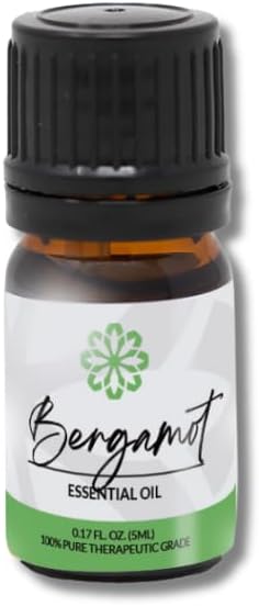 Essence Bergamot Essential Oil – Pure & Therapeutic Grade – Perfect for Aromatherapy, Diffusers & Recharging Essence Nasal Diffuser Rings – Natural Stress & Mood Support (5mL)