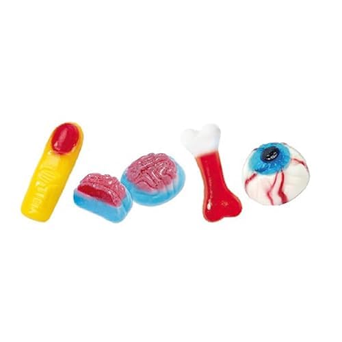 Halloween Gummies Body Parts - Gummy Candy Edible Brains, Eyeballs, Bones, and Fingers - Spooky Creepy Zombie Missing Body Parts Gummies, by Queen City Candy Cave (3 Pound)